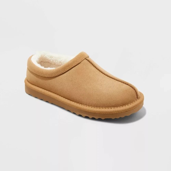 Kids' Nola Faux Suede Clog Slippers - Cat & Jack Brown 2 Slip-On Indoor Outdoor - Picture 1 of 6
